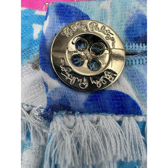 Lilly Pulitzer Adie Shorts Half Shell turquoise blue sea shells summer preppy 8 - Picture 2 of 10